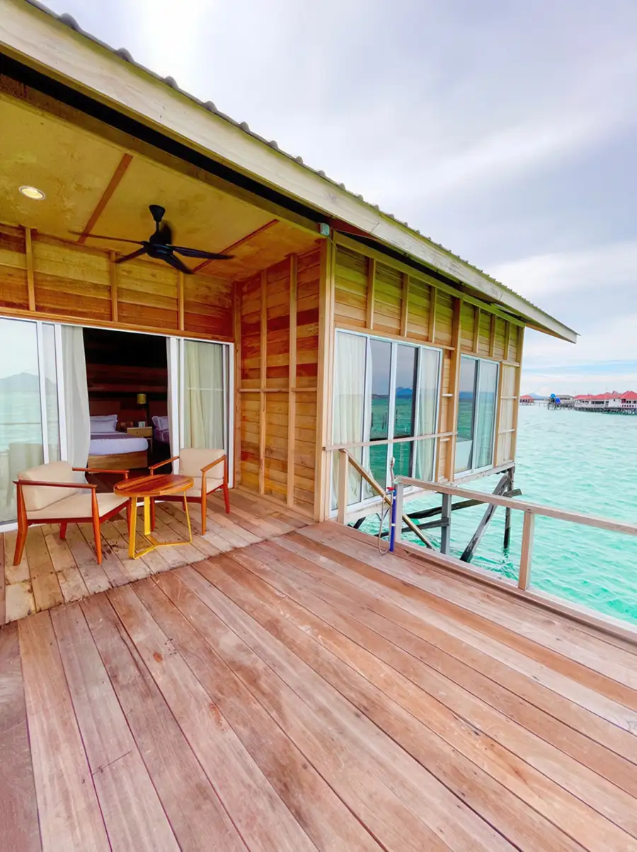 Wooden walkway corridor Sisipan Island Resort